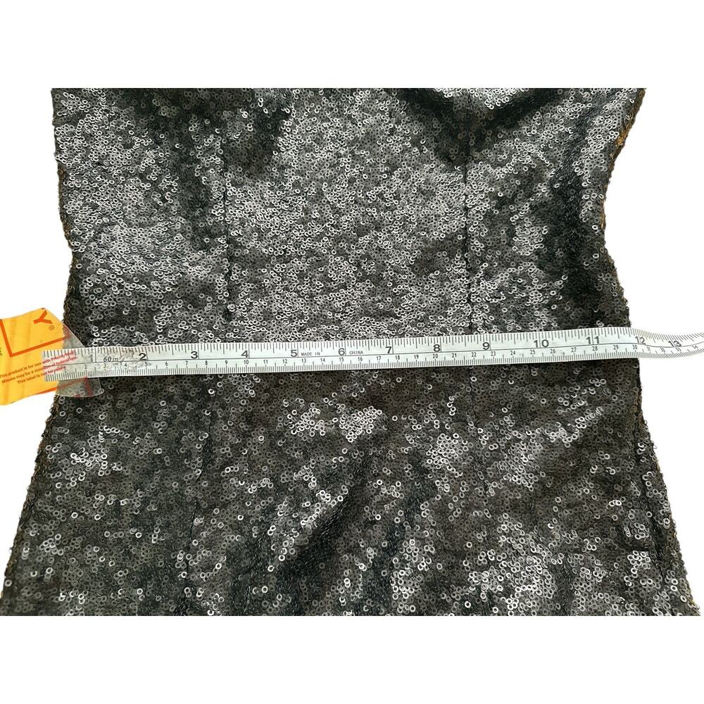 Stunning Black Sequin One-Shoulder Bodycon Mini Dress Perfect for Party/NYE SZ S - Picture 6 of 8